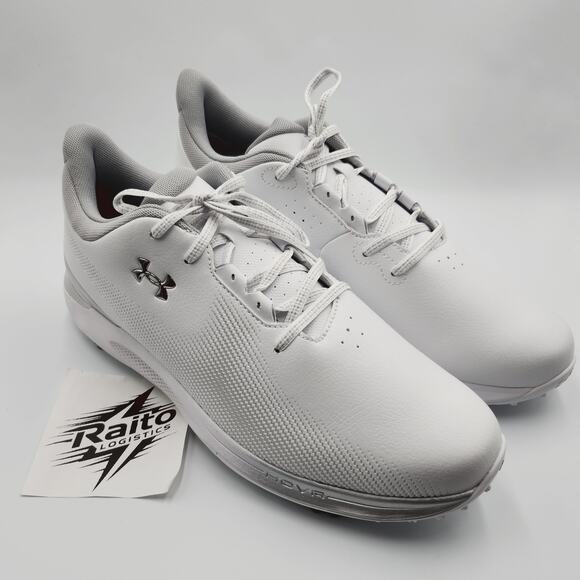 Mens Size 9.5 Under Armour Golf Shoes Drive Fade UA Lace Up White 3027878-101 main image 4